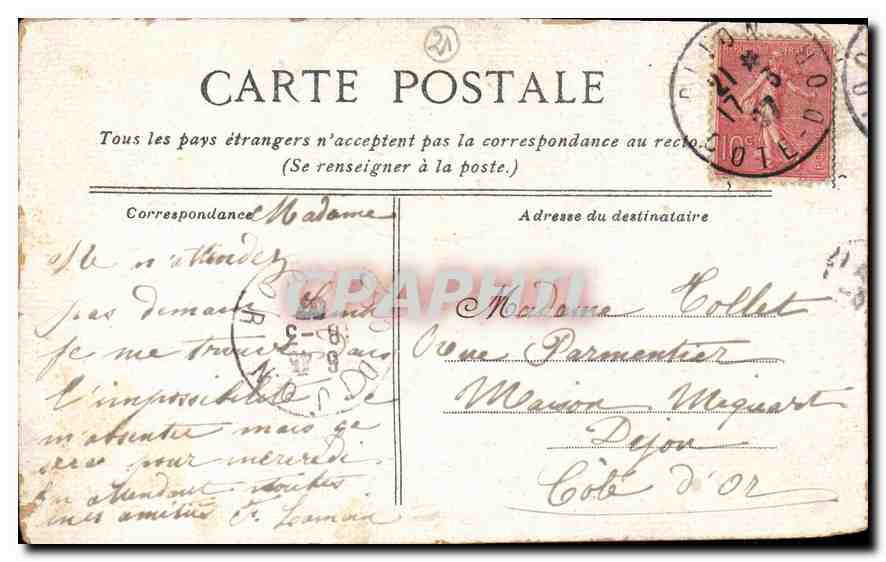 CPA Les oliviers du cap d'Antibes  — Rückseite