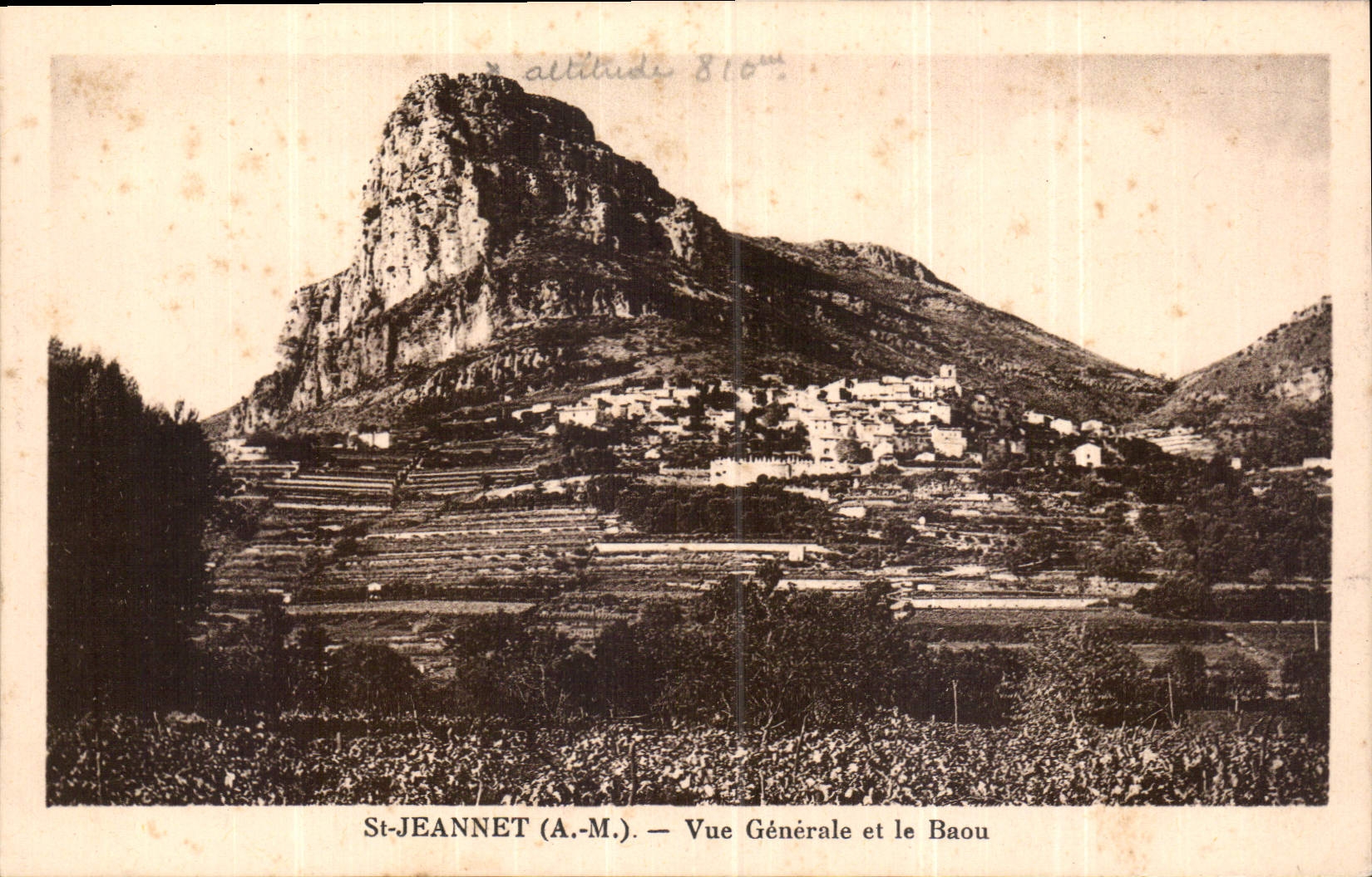 CPA St Jeannet A M vue generale et le Baou 