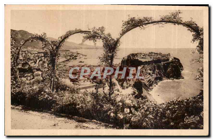Côte d'Azur Artislique — Vue prise entre les fleurs — L. Gilletta, Monaco