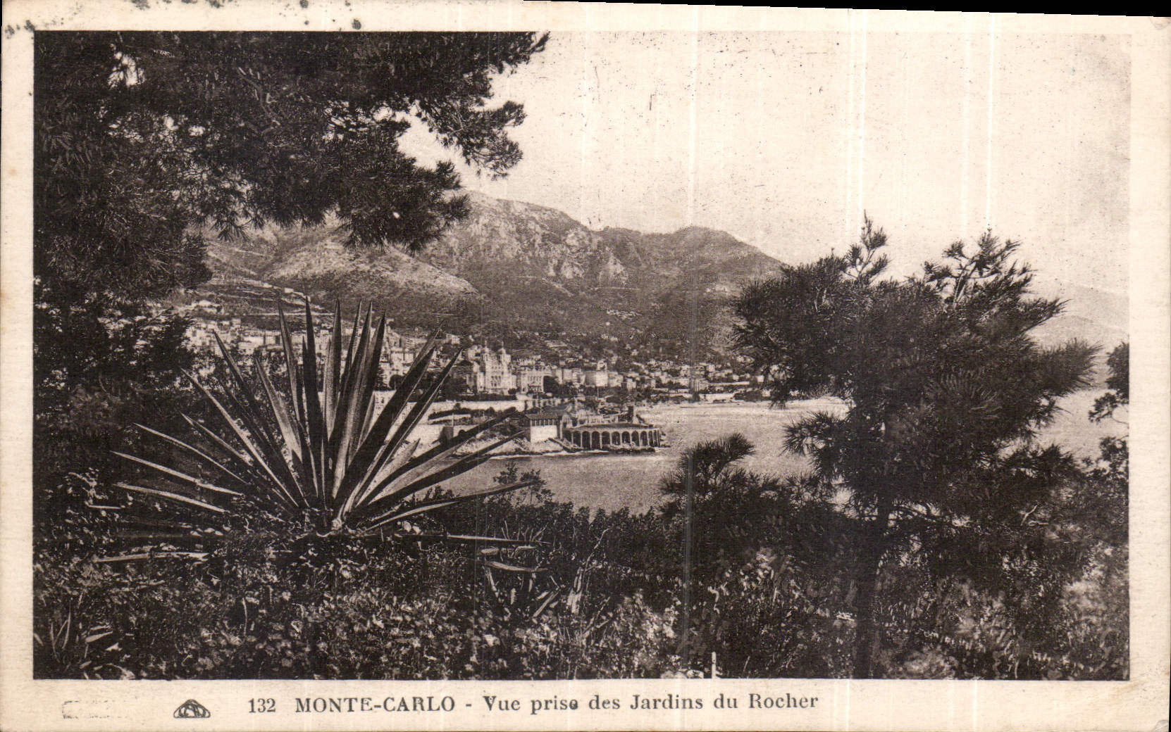 Monte-Carlo — Vue prise des Jardins du Rocher — Éditeur non identifié, n° 132