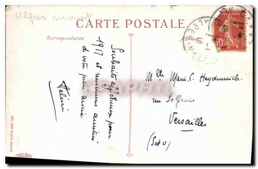 CPA Cannes Allee de Palmiers  — Verso