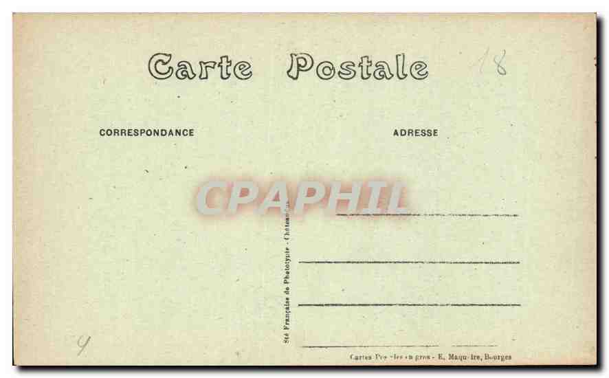 CPA Bourges Cathedrale Portail central la resurection et le Jugement dernier cote des Damnes  — Rückseite