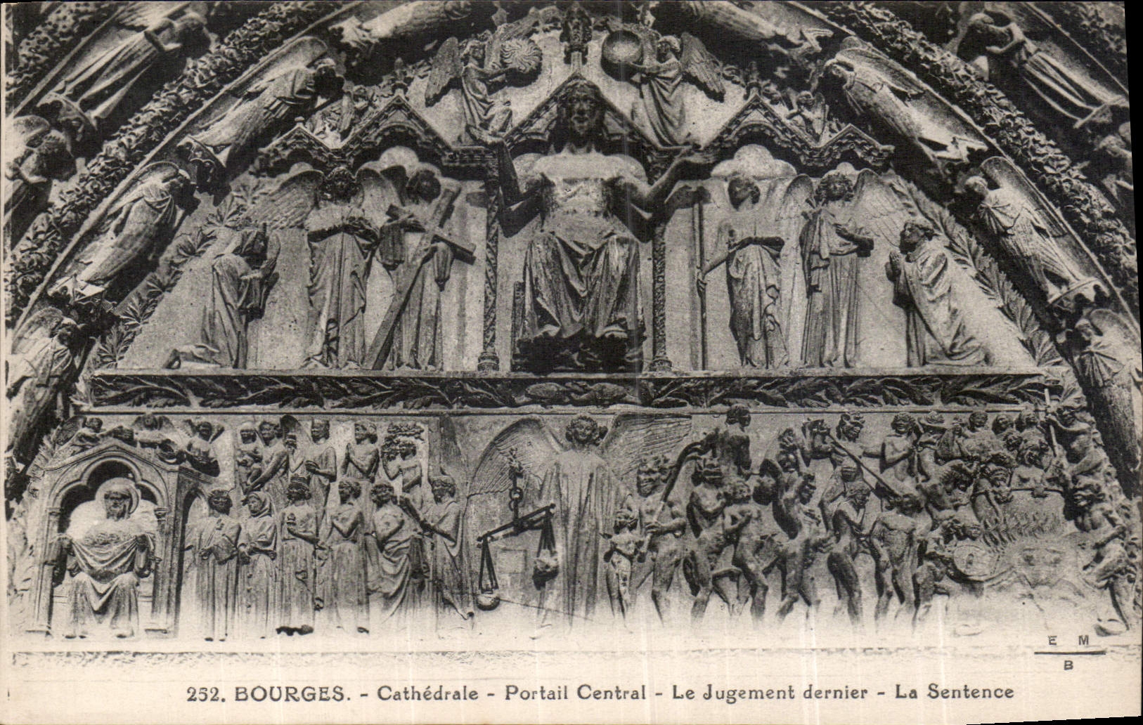 CPA Bourges Cathedrale Portail Central le Jugement dernier la Sentence 