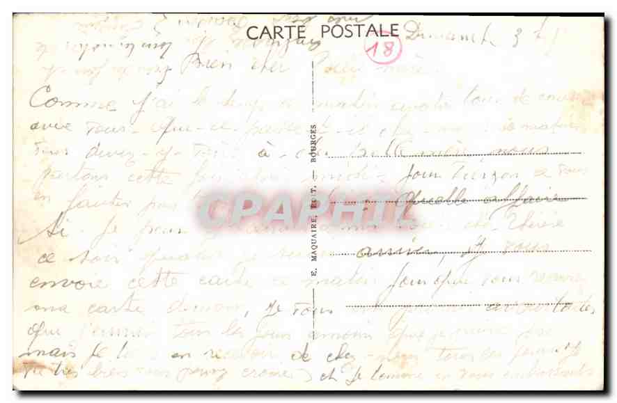 CPA Bourges Cher La Cathedrale cote sud vue prise du Square de l'Hotel de Ville  — Rückseite