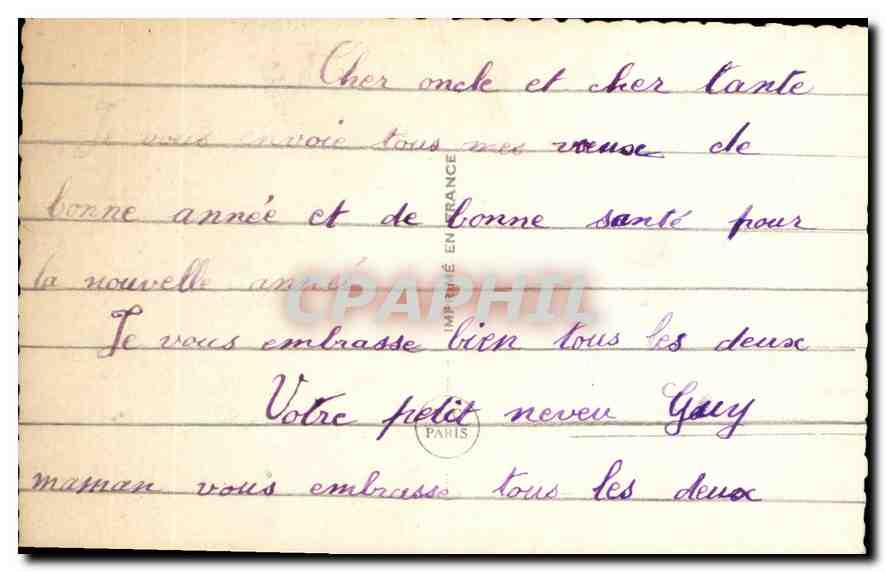 CPA Bonne Annee Enfant — Rückseite