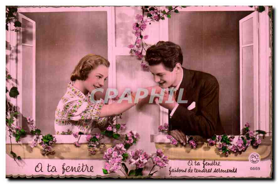 CPA A ta fenetre Femme