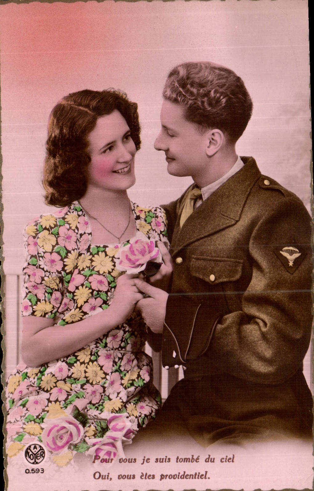 CPA Pour vous je suis tombe du ciel oui vous providentiel Femme