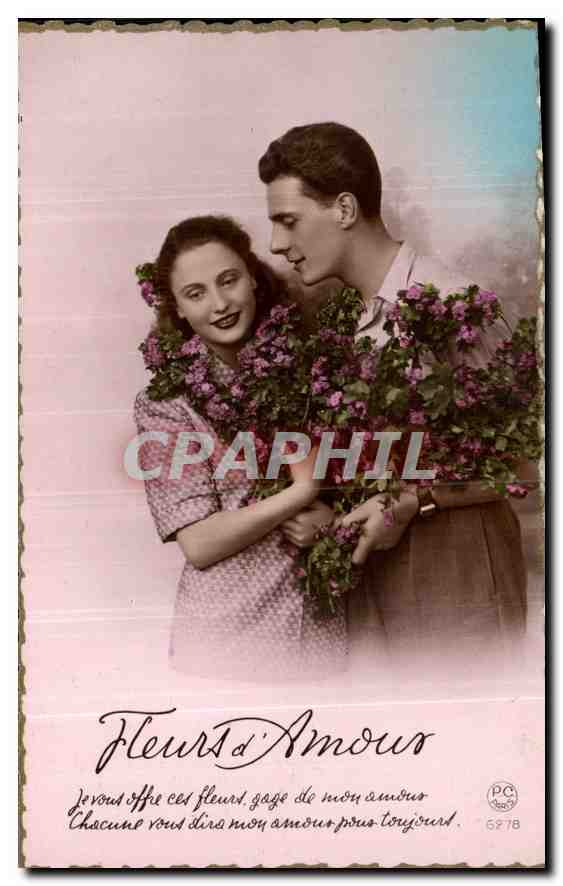 CPA Fleurs d'Amour Femme