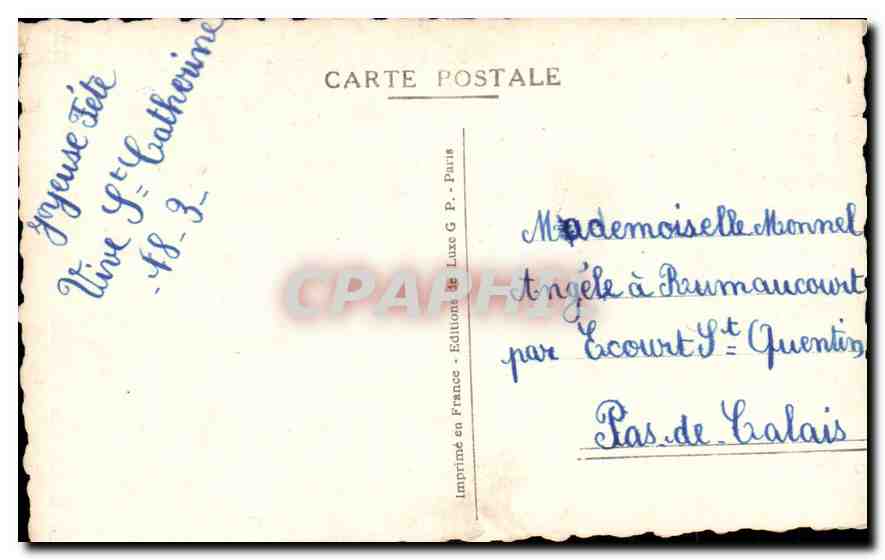 CPA Femme — Rückseite