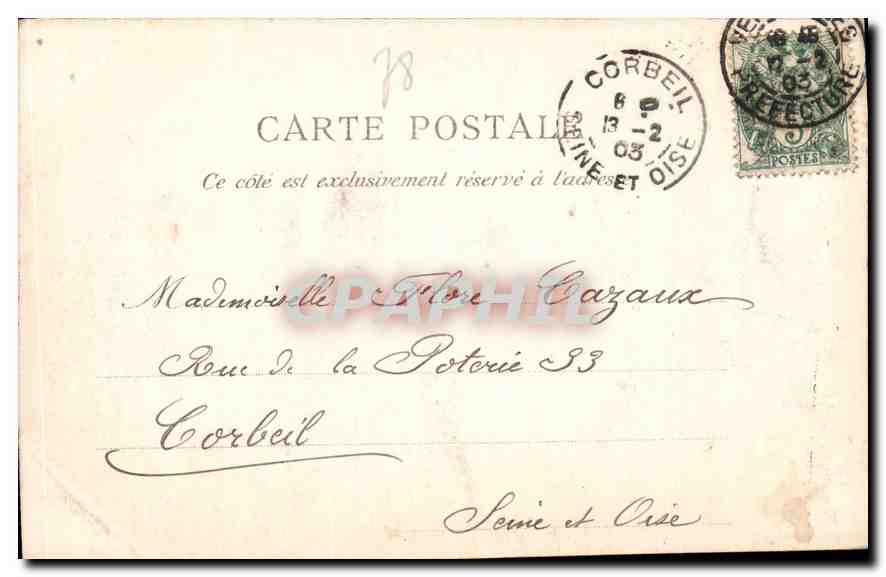CPA Versailles S et O la Grille d'honneur du Palais  — Verso