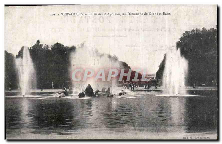 CPA Versailles le Bassin d'Apollon un Dimanche de Grandes Eaux 