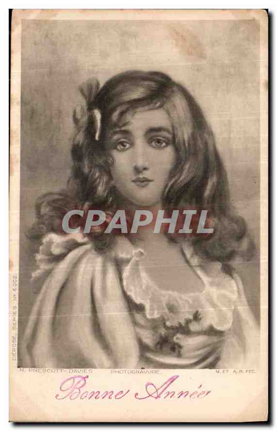 CPA Bonne annee Femme