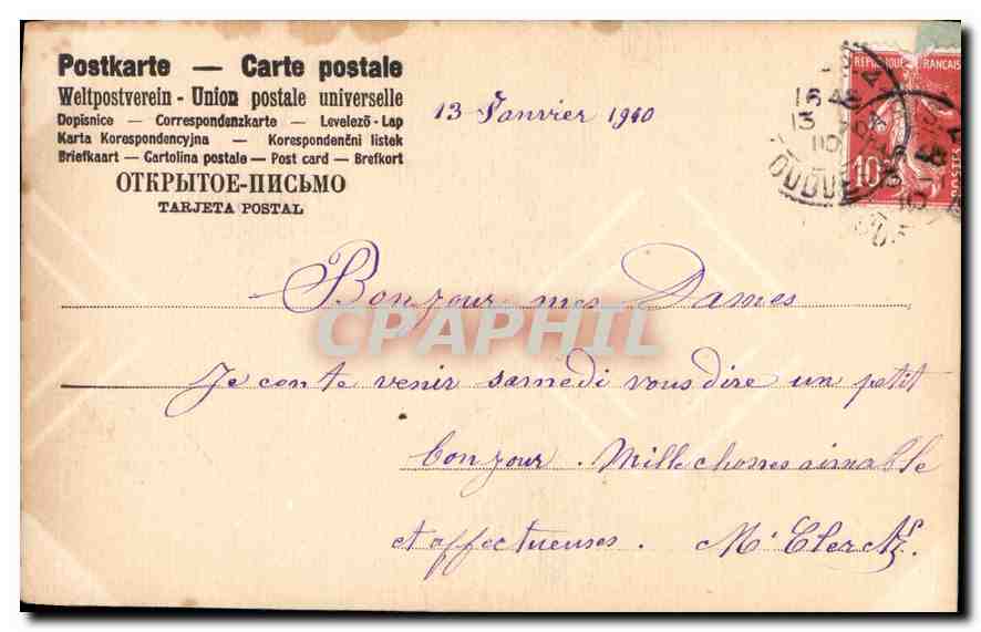 CPA Bonne annee Femme — Rückseite