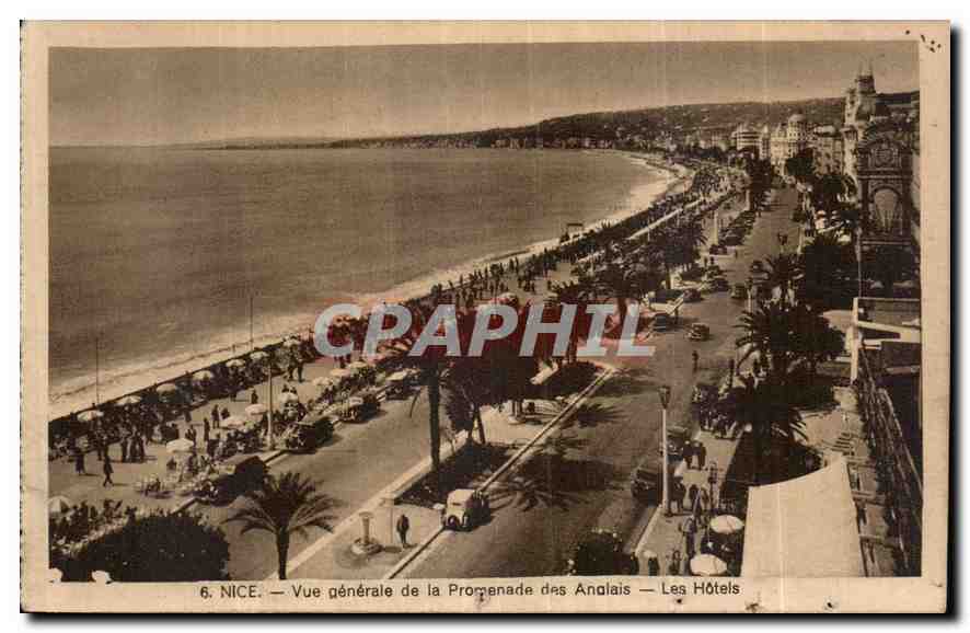 CPA Nice vue generale de la Promenade des Anglais les Hotels 