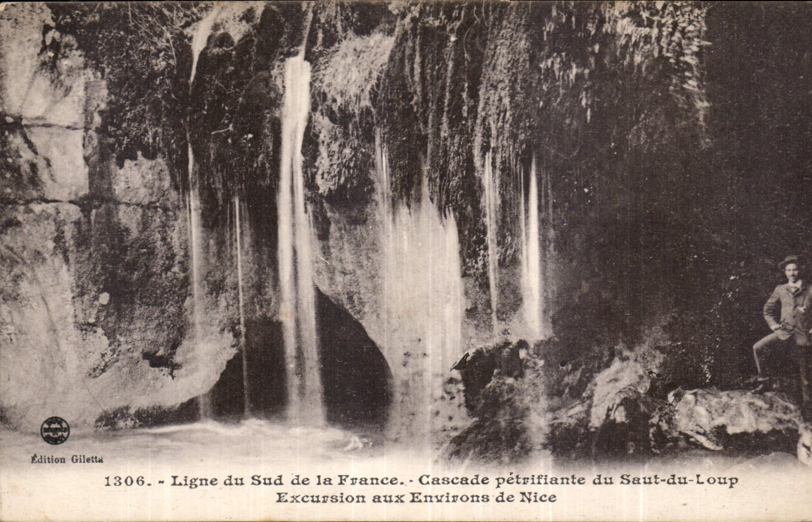 CPA Ligne du Sud de la France Cascade petrifiante du Saut du Loup Excursion aux Environs de Nice 