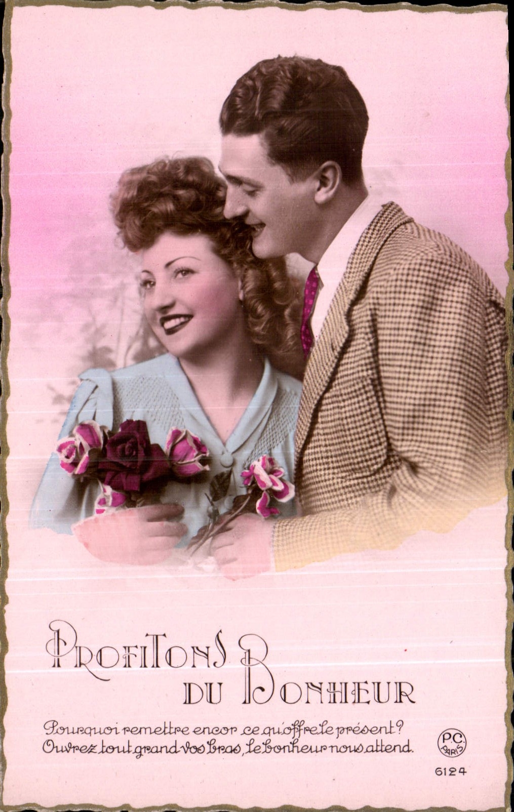 CPA Profitons du Bonheur Femme