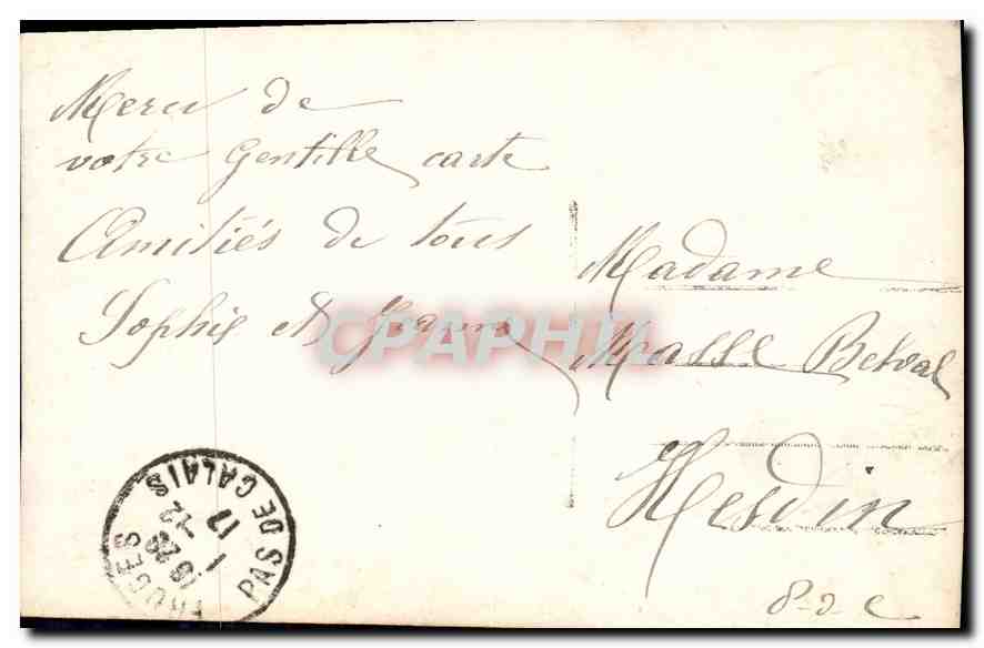 CPA Femme Chien — Verso
