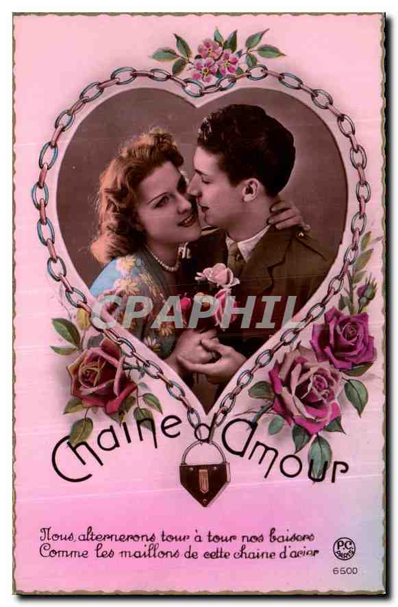 CPA Chaine d'amour Femme