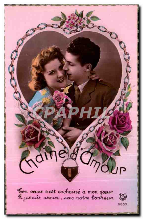 CPA Chaine d'amour Femme