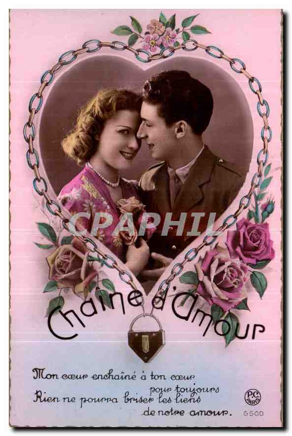 CPA Chaine d'amour Femme