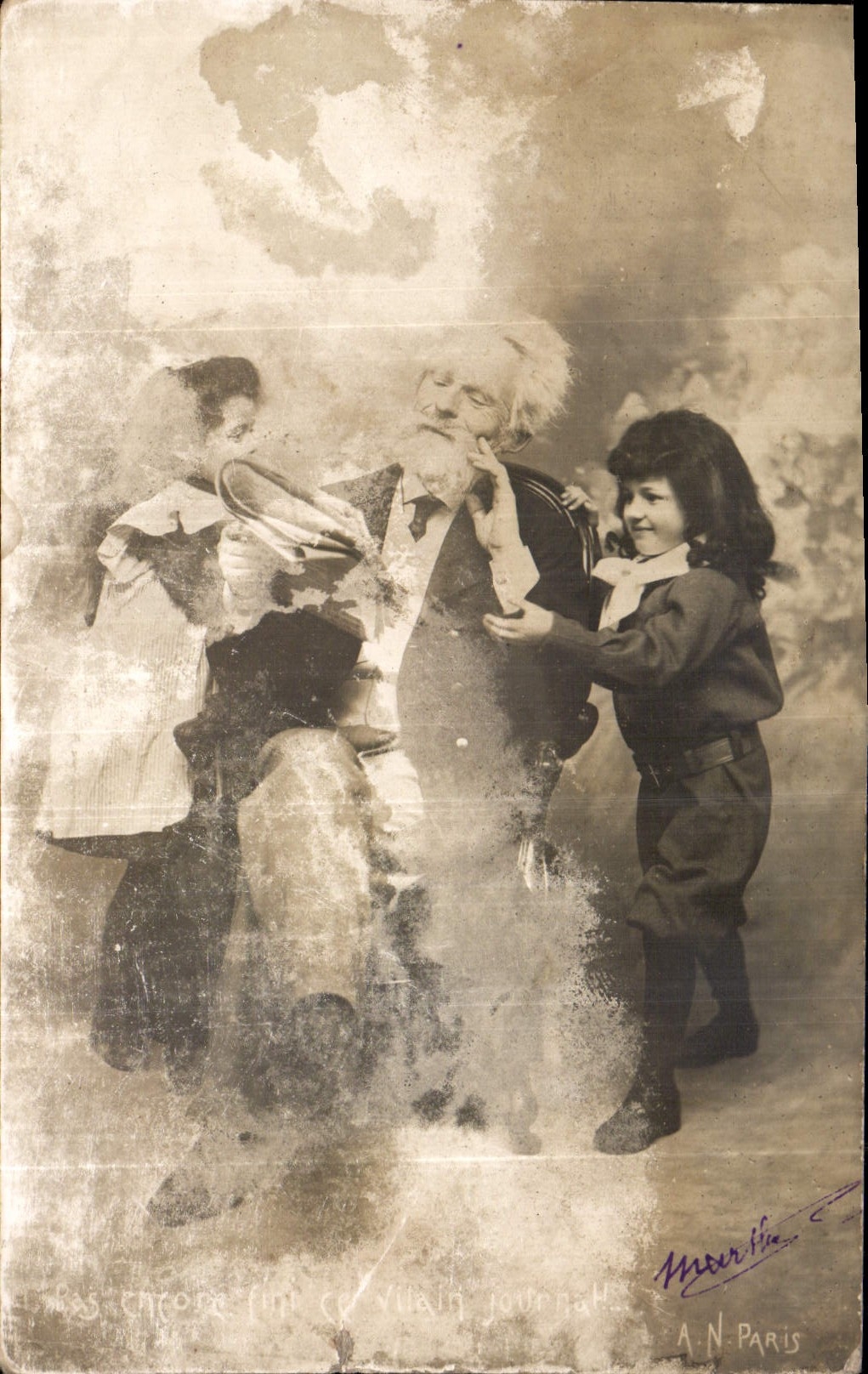 CPA Enfants Grand pere