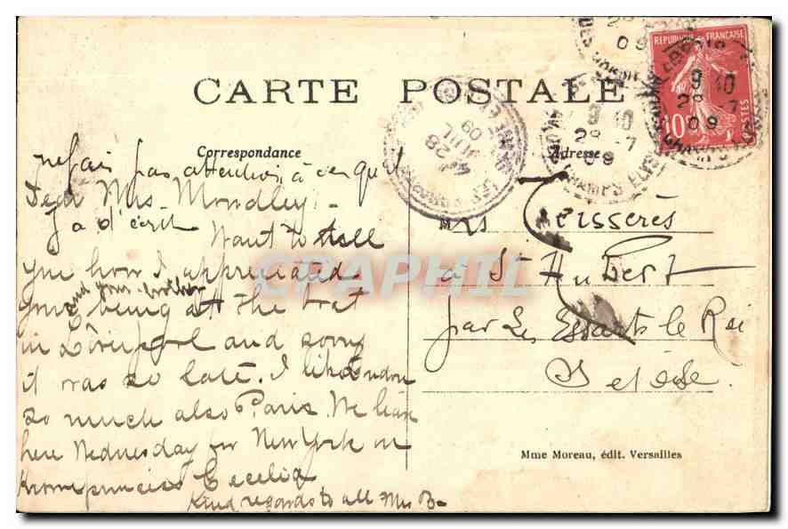 CPA Versailles Trianon Laiterie et Tour de Malborough  — Verso