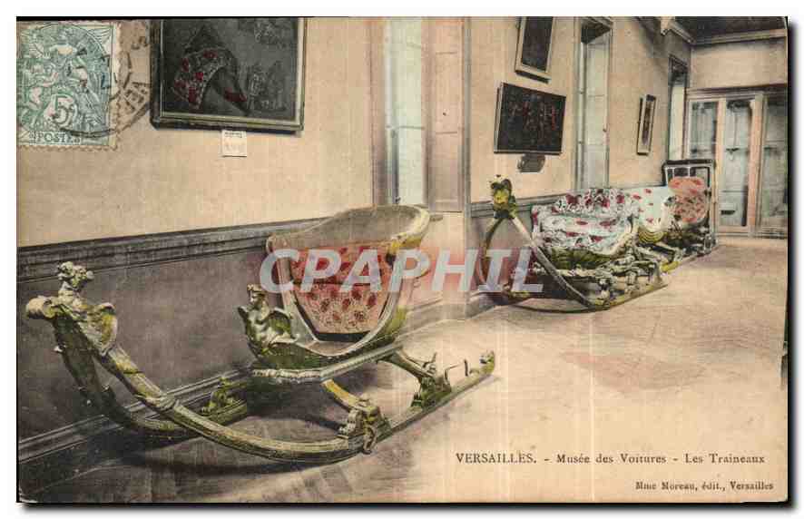 CPA Versailles Musee des Voitures Les Traineaux 