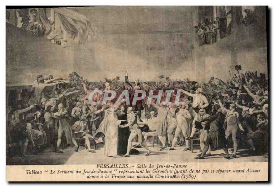 CPA Versailles Salle du Jeu de Paume Tableau Le Serment du Jeu de Paume 