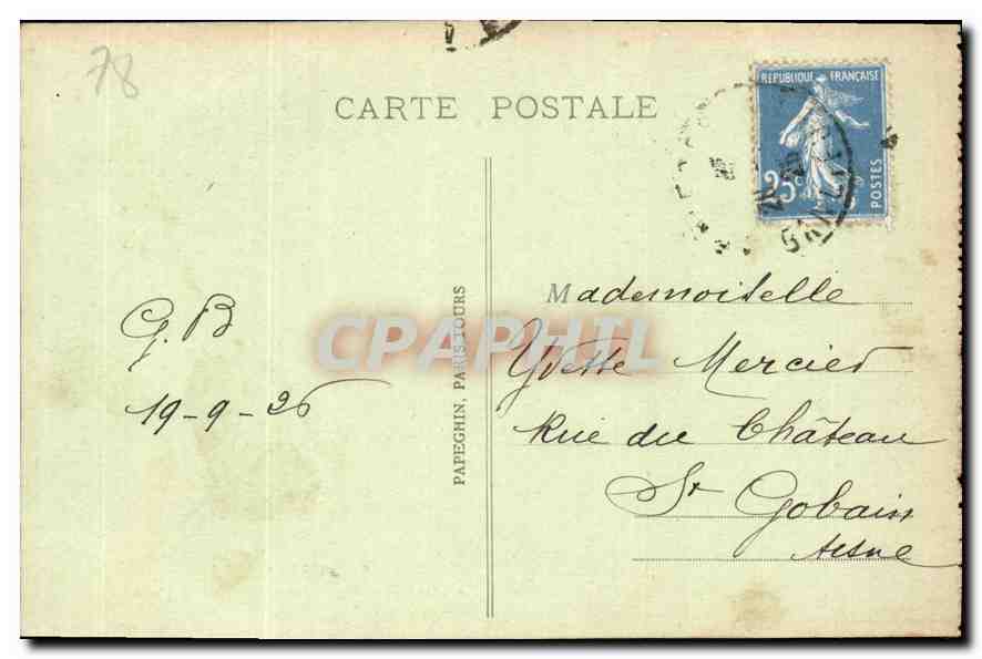 CPA Versailles Le Chateau La Galerie des Batailles  — Verso