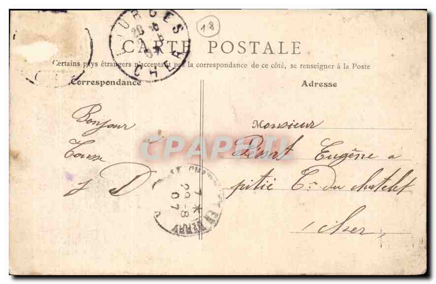 CPA Bourges Les Cinq Portails de la Cathedrale  — Rückseite