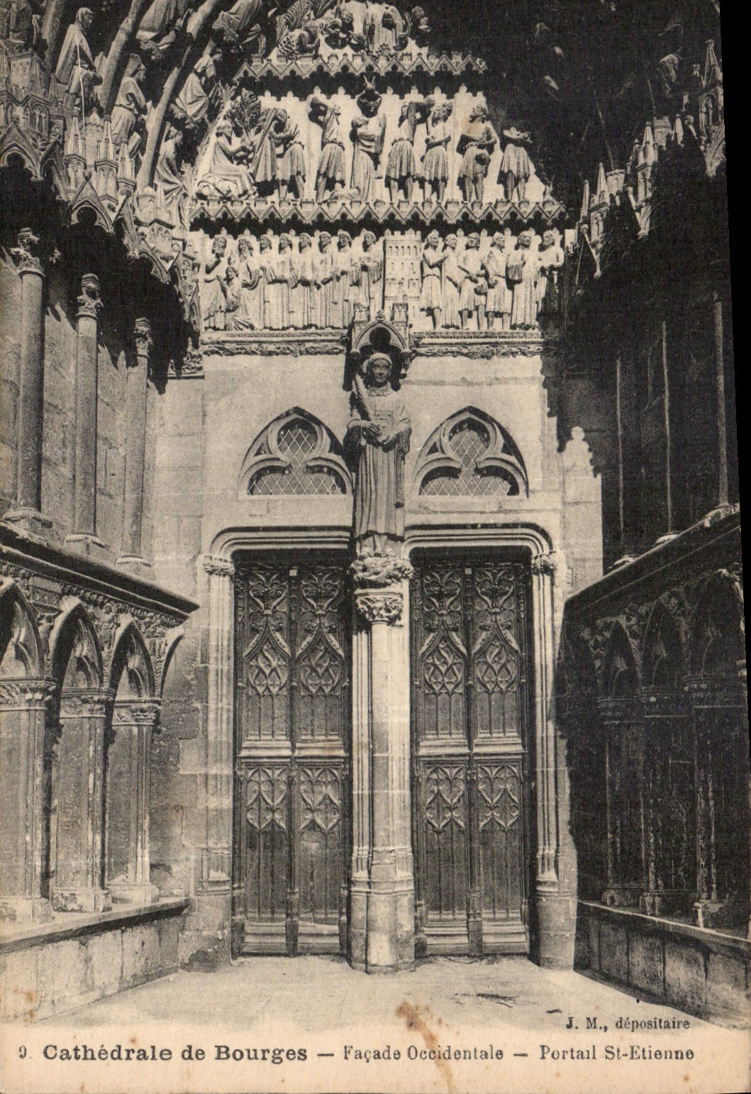 CPA Cathedrale de Bourges Facade Occidentale Portail St Etienne 