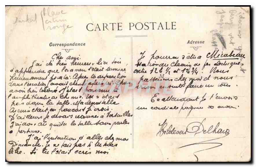 CPA Versailles les Rochers a Trianon  — Rückseite