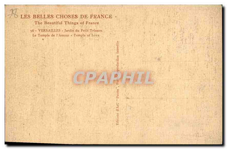 CPA Versailles Jardin du Petit Trianon le Temple de l'Amour  — Verso