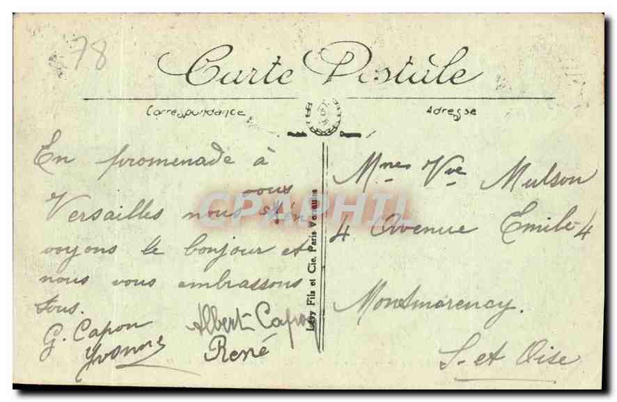 CPA Versailles le Chateau et la Grille d'Honneur  — Verso