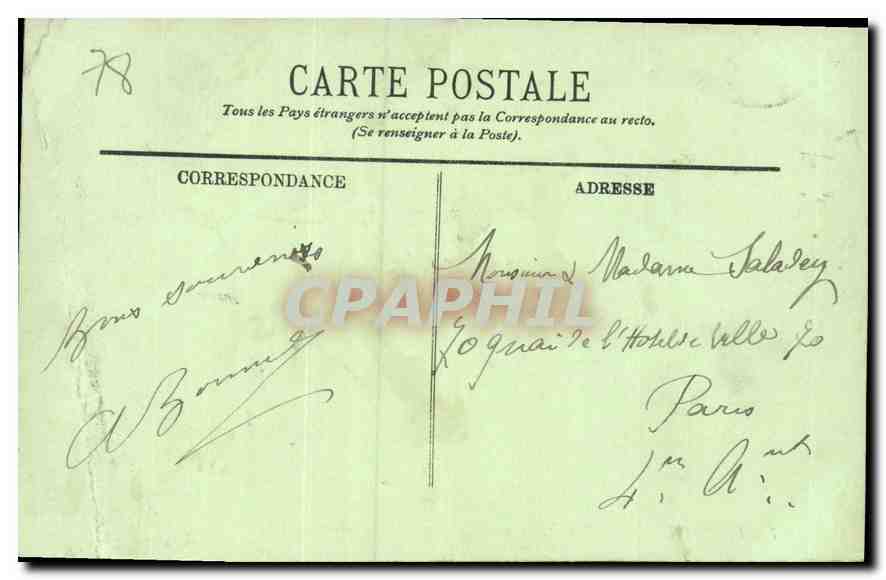 CPA Versailles le Petit Trianon le Parc les Roches  — Verso