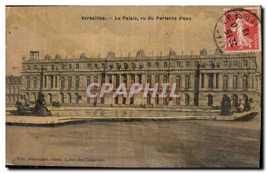 CPA Versailles le Palais vu du Parterre d'eau (carte toilée)