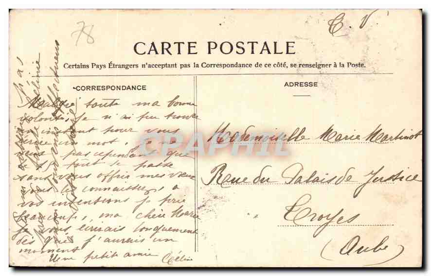 CPA Versailles Le Chateau Pavillon de Gabriel Statue de Louis XIV  — Verso