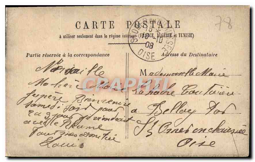 CPA Versailles Le Petit Trianon La Chambre a coucher de Marie antoinette  — Verso