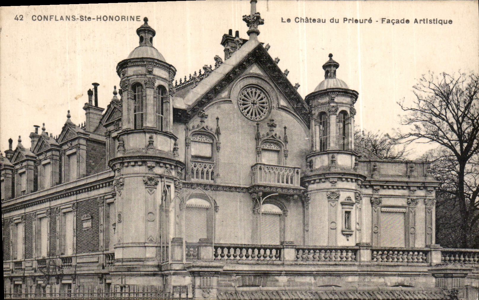 CPA Conflans Ste Honorine Le Chateau du Prieure Facade Artistique 