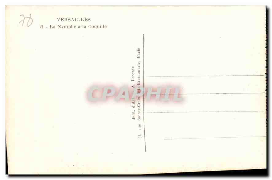 CPA Versailles La Nymphe a la Coquille  — Rückseite