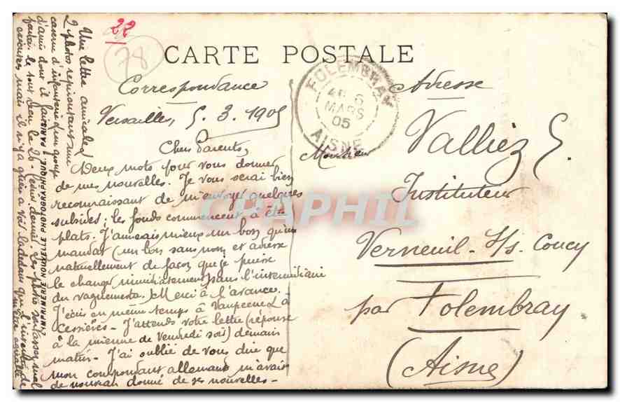 CPA Musee de Versailles le comte de Province  — Verso