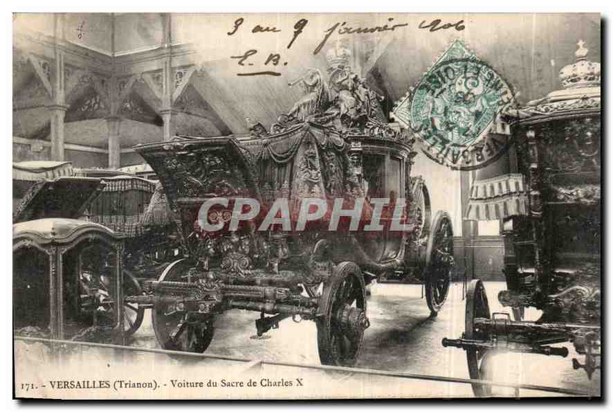 CPA Versailles Trainon Voiture du Sacre de Charles X 