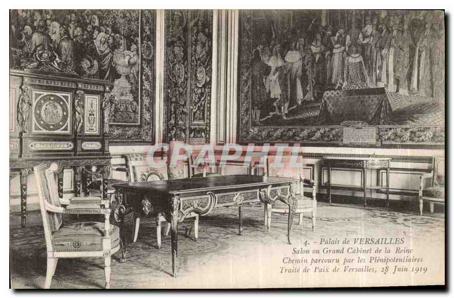 CPA Palais de Versailles salon ou grand cabinet de la Reine chemin parcouru par les Plenipotentiaire