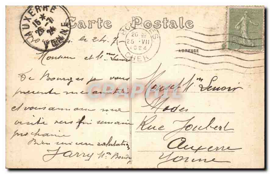 CPA Bourges Cathedrale portail central le Jugement dernier les Damnes  — Rückseite