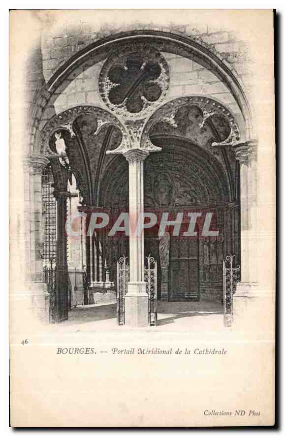 CPA Bourges Portail Meridional de la Cathedrale 