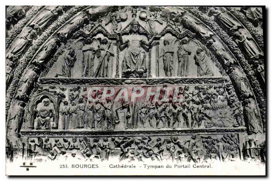 CPA Bourges Cathedrale Tympan du Portail Central 