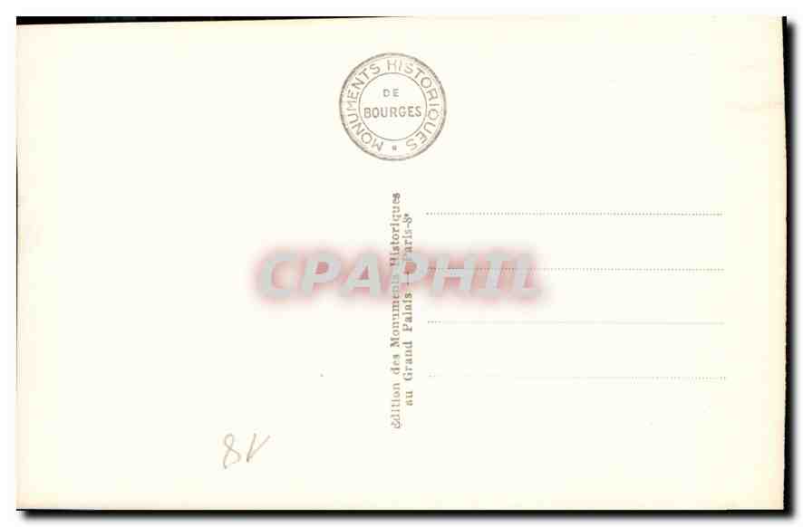 CPA Cathedrale de Bourges Tympan du Portail Central le Jugement dernier  — Verso