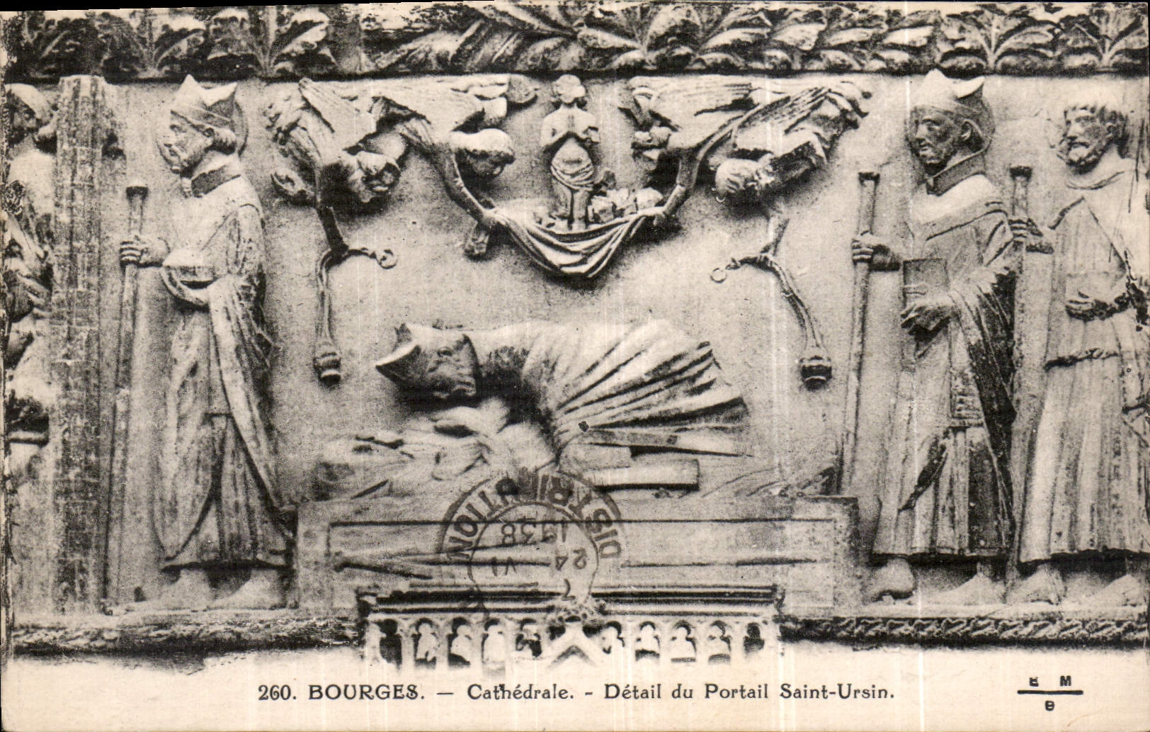 CPA Bourges Cathedrale detail du portail Saint Ursin 