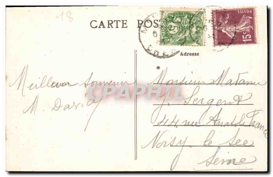 Cour d'Honneur du Château de Meillant — près St-Amand-Montrond (Cher) — éditeur inconnu, n° 283 — Verso