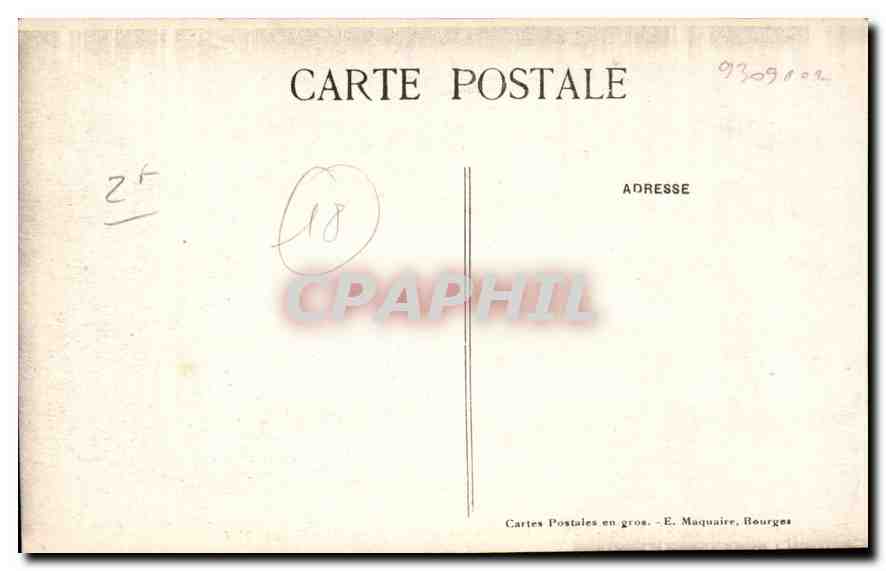 CPA Bourges interieur de la Cathedrale la grande Nef  — Rückseite